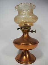 Vintage Brass Copper Duplex Converted Lamp with Glass Shade for sale  Shipping to South Africa