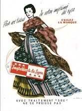 Publicité ancienne tissu d'occasion  France
