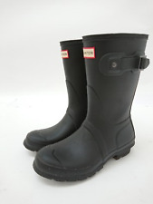 Womens Teens Hunter Original Short Black Wellies Wellington Boots Size UK 4 for sale  Shipping to South Africa