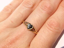 9ct yellow gold onyx heart ring 1.0 gram size R for sale  CRAIGAVON