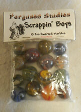 #15487m Ferguson Studios Scrappin Boys 15 Torchworked Marbles Bag #35 2001, used for sale  Shipping to Canada