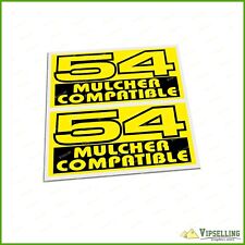 John Deere 54 Mulcher Compatible Mower Deck Laminated Decals Stickers 7.75x3.5" for sale  Shipping to South Africa