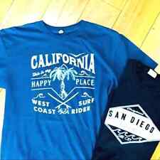 2 camisetas gráficas de malha praia verão surf jersey california - azul preto comprar usado  Enviando para Brazil