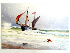 Beaching aquarell fischerboot gebraucht kaufen  Rohrb.,-Südst.,-Boxb.,-Emm.