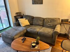 Shaped suede sectional for sale  New York