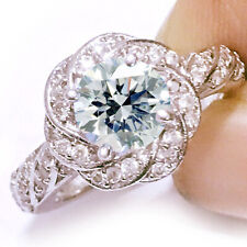 3.02 Ct Vvs1.=Ice Blue White Moissanite Diamond Silver Engagement RING Size 7 for sale  Shipping to South Africa