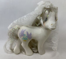 MLP Pony Bride w/Veil My little Pony G1 Vintage 89-90 White Wedding Theme ponies myynnissä  Leverans till Finland