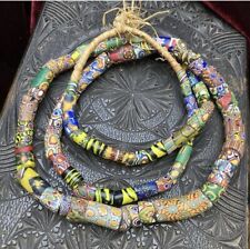 Vintage Antique Venetian African Trade Glass Millefiori Old Bead Necklace 34inch for sale  PERTH