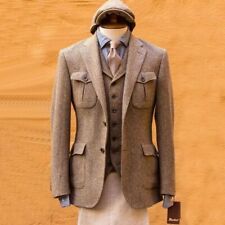 Usado, Terno masculino espinha de peixe 4 bolsos conjunto de 3 peças (jaqueta + colete + calça) ternos sociais comprar usado  Enviando para Brazil