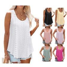 Womens Tops Curved Hem Vest Loose Tank Top Fashion Daily Wear Sleeveless Party for sale  Shipping to South Africa