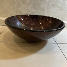 Pia de banheiro redonda Aquaterior vaso de vidro temperado marrom 16,5"D imperfeito comprar usado  Enviando para Brazil