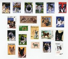 ELKHOUND  COLLECTION OF DOG POSTAGE STAMPS FROM VARIOUS COUNTRIES for sale  Shipping to South Africa