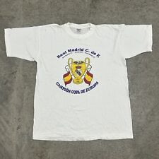 Camiseta Blanca Vintage 1998 Real Madrid Fútbol Copa de Europa Fútbol Talla Grande Años 90, usado segunda mano  Embacar hacia Argentina