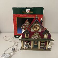 Kurt Adler Santa's World Snowtown Train Station Lighted Village House J8623 for sale  Shipping to South Africa