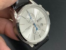 Relógio masculino Hugo Boss 41 mm mostrador prateado pulseira de couro cronógrafo HB.275.1.14.2848, usado comprar usado  Enviando para Brazil