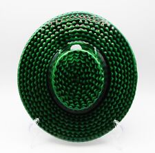 Vaso de bolso vintage de cerâmica verde palha texturizado chapéu jardim parede comprar usado  Enviando para Brazil
