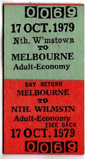 Używany, Bilet kolejowy: Australia: Victoria: Melbourne & North Williamstown, 1979 na sprzedaż  Wysyłka do Poland