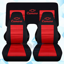 Compatível com 82-92 Chevy Camaro capas de assento de carro frente + 3 peças banco traseiro em preto-vermelho comprar usado  Enviando para Brazil