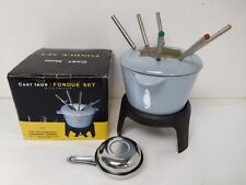 Cast Iron Fondue Set Professional Cookware Company Blue Box D68 for sale  Shipping to South Africa