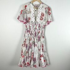 Matthew Williamson Womens Size 8 White Boho Fit Flare Eternity Dress for sale  Shipping to South Africa