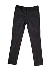 PAL ZILERI MENS BLACK WOOL TROUSERS UNFINISHED CUFFS FLAT FRONT. W38" × L38" for sale  Shipping to South Africa