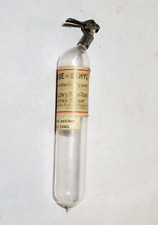 Botella de cloruro de vidrio etílico de la década de 1910 David Levy antigua anestesia médica VACÍA, usado segunda mano  Embacar hacia Argentina