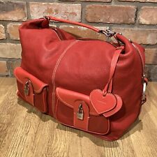 Luella red leather large overnight bag 50 x 36 x 20cm for sale  Shipping to South Africa