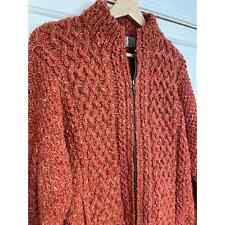 Athena Designs Irish Handknit 100% Wool Cardigan Sweater M/L for sale  Shipping to South Africa