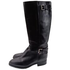 BOTAS DE MONTAR DE MUJER ENZO ANGIOLINI DE CUERO NEGRO TALLA 7.5 HECHAS EN BRASIL PULL ON segunda mano  Embacar hacia Argentina