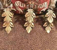 3 DRAPERY SCARF, ROD HOLDERS:  AGED GOLD ACANTHUS LEAF;  METAL 8.5x6 FABULOUS!!!, used for sale  Shipping to South Africa