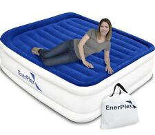 EnerPlex 15" Inflatable Air Mattress with Built in Pump, Queen - Blue/White, used for sale  Shipping to South Africa