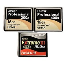 Usado, Lote de 3 tarjetas 16gb LEXAR Pro UDMA 300X, 400X, SanDisk Extreme III CompactFlash segunda mano  Embacar hacia Argentina