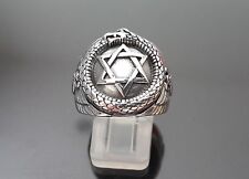 .925 Sterling silver Ring Talisman David Star Ouroboros Snake eating Tale Eagle for sale  Shipping to South Africa