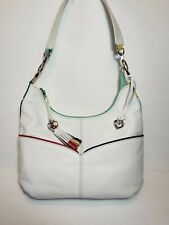 BOLSO DE HOMBRO BRIGHTON CABANA BLANCO CON ACENTOS MUTICOLORES LUMINA CON ASTILLAS $360 segunda mano  Embacar hacia Argentina