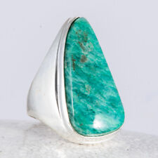 Silber Ring, Siegel, Amazonit, freie Form, sehr groß, Grün schimmernd, Größe: 58 comprar usado  Enviando para Brazil
