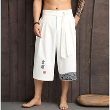 Usado, Calça de treino masculina quimono japonesa de linho calça solta calça de taekwondo comprar usado  Enviando para Brazil