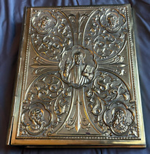 RARE CATHOLIC CHURCH BRASS BIBLE MISSAL COVER STS. MATTHEW MARK LUKE JOHN SPAIN for sale  Shipping to South Africa