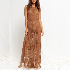 2023 New Hollow Fringe Knitted Crochet Beach Skirt Women's Dress for sale  Shipping to South Africa