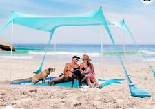 Barraca de praia pop-up SUN NINJA abrigo solar UPF50+, pinos de chão e postes de estabilidade, usado comprar usado  Enviando para Brazil