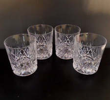 4 cut lead crystal whisky tumblers /glasses - 8.5 cm tall - concave bases for sale  Shipping to South Africa