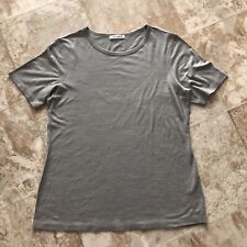 American Giant Ultra Merino Wool Blend Womens T Shirt Gray Size Large Knit USA for sale  Shipping to South Africa