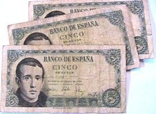 1951 España 5 Pesetas Fino Español España Billete Moneda Papel Moneda p-140 segunda mano  Embacar hacia Mexico