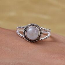 Usado, Sterling 925 Silber Cabochon Mondstein Runde Form Original Handmade Ring comprar usado  Enviando para Brazil