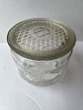 Geladeira de vidro transparente em relevo vintage com tampa redonda armazenamento 4” X 41/4”, usado comprar usado  Enviando para Brazil