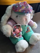 Easter Bunny Plush Rabbit 17" Tall Boy bunny with basket of Easter eggs for sale  Shipping to South Africa