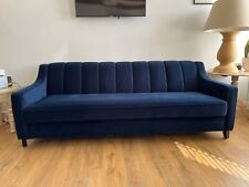 Blue velvet sofa for sale  DEVIZES