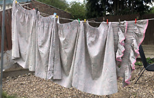 Vintage x4 grey/pink Paisley lined curtains 92cm x 50cm and x2 pelmets for sale  Shipping to South Africa