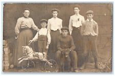 Cartão postal foto RPPC triciclo cavalo família Albrighton Inglaterra Reino Unido comprar usado  Enviando para Brazil