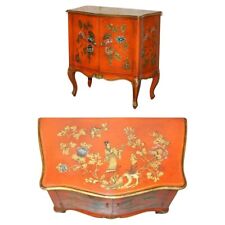 STUNNING 1920'S VINTAGE CHINESE CHINOISERIE GEISHA GIRLS LACQUER SIDE CABINET for sale  Shipping to South Africa