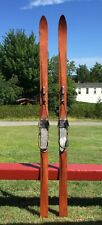 LOVELY Antique WOODEN SKIS 75" Long Snow COUNTRY DECOR W@W! for sale  Newport